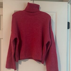 Zara Fuschia Pink Turtleneck Sweater